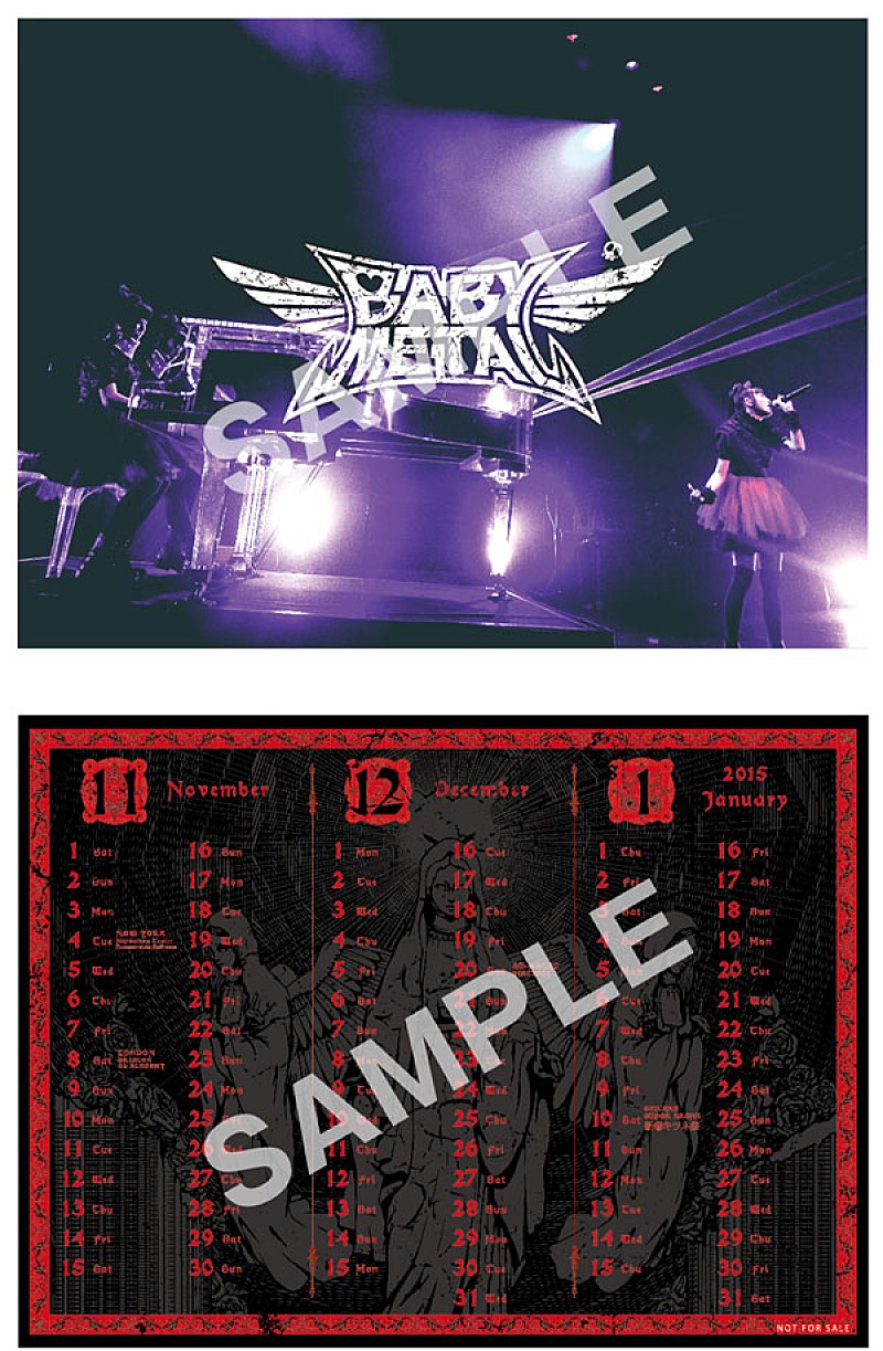 BABYMETAL「BABYMETAL x TOWER RECORDS 新宿店 BABYMETAL 聖誕祭記念「カレンダーカード」」2枚目/4