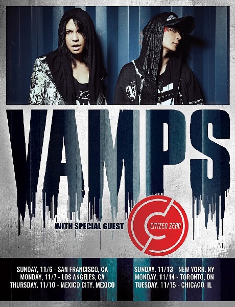 VAMPS、約1年振りとなる北米ツアーが決定