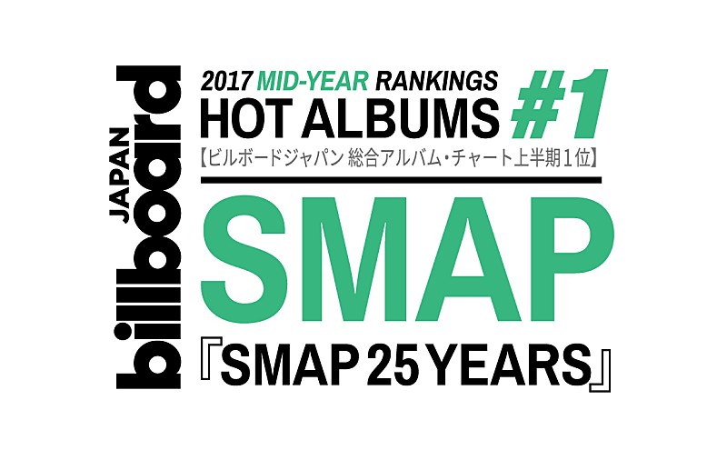 【ビルボード】SMAPベストがミリオン突破で上半期総合AL首位、back number『アンコール』がDLとルックアップ好調で総合2位に