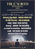 「Crystal Lake主催【TRUE NORTH FESTIVAL 2018】第2弾発表、Versus The Nightが1日限りの再結成」1枚目/1