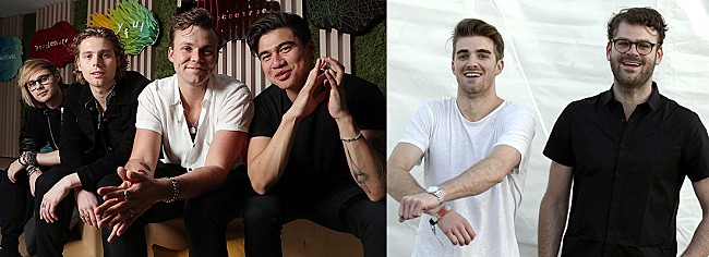 ザ・チェインスモーカーズ「ザ・チェインスモーカーズ&amp;5SOS、コラボのティーザーをそれぞれ公開」1枚目/1