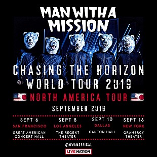 「MAN WITH A MISSION 、5年ぶりの単独北米ツアーが決定」