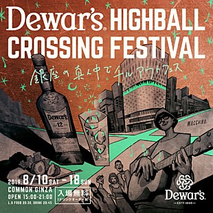 「bird/曽我部恵一/Michael Kaneko/大比良瑞希ら13組出演　【Dewar's Highball Crossing Festival】 8/10～18開催 」