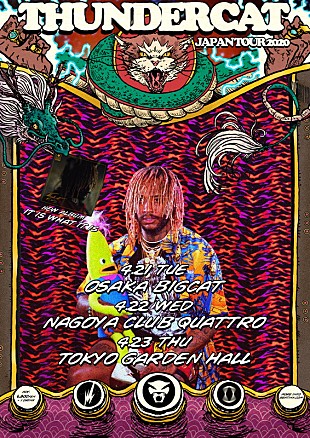 「サンダーキャット、単独来日公演が4月に3都市で開催決定」