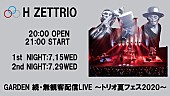 H ZETTRIO「H ZETTRIOが無観客の生配信ライブ完走、7月にも開催決定＆新作続々リリース」1枚目/2