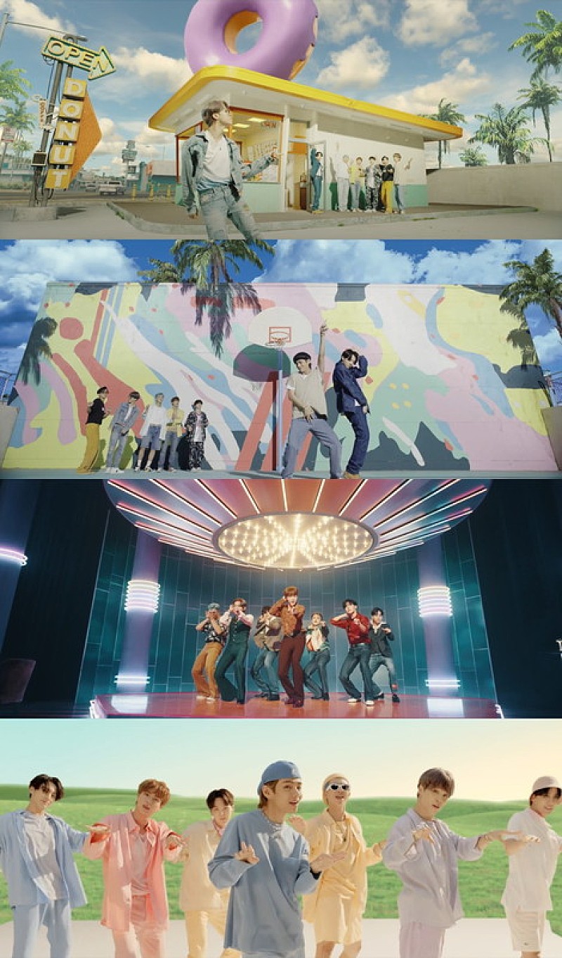 BTS、明るく活気あふれる新作MV「Dynamite」力強いパフォーマンス