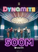 BTS「BTS、「Dynamite」MVの再生回数が5億回突破」1枚目/1