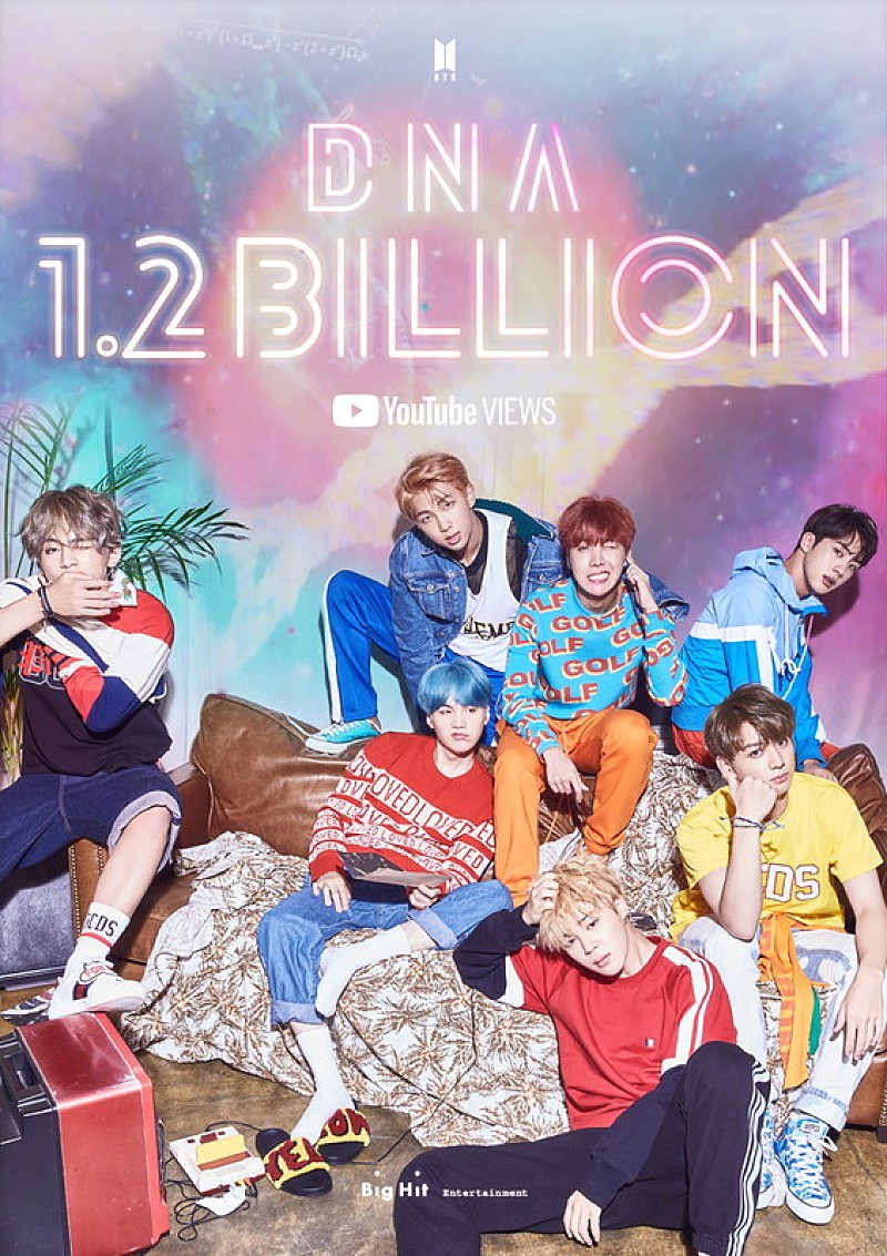 BTS「DNA」MVが12億再生突破、4か月でプラス1億再生