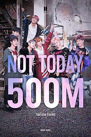 「BTS「Not Today」MV、通算12作目となる5億再生突破」