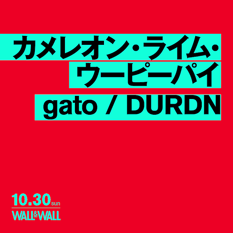 カメレオン・ライム・ウーピーパイ×gato×DURDNの3マンライブ開催 