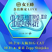 「女王蜂、FCクラブ“CLUB OF qb”会員限定ライブ東阪で開催決定」1枚目/2