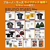 ブルーノ・マーズ「 ブルーノ・マーズ、東京ドーム公演のグッズのオンライン販売が決定」1枚目/1