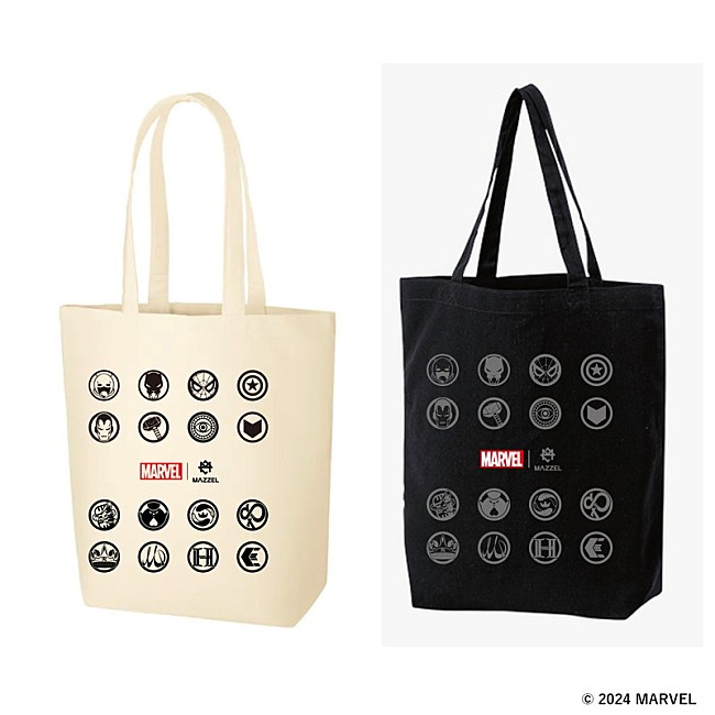 「マーベル｜マーゼル／アイコン／トートバッグ（ナチュラル、ブラック）
税込価格：3850円
本体／約360×370×110（mm）・持ち手／約25×560（mm）
」7枚目/17