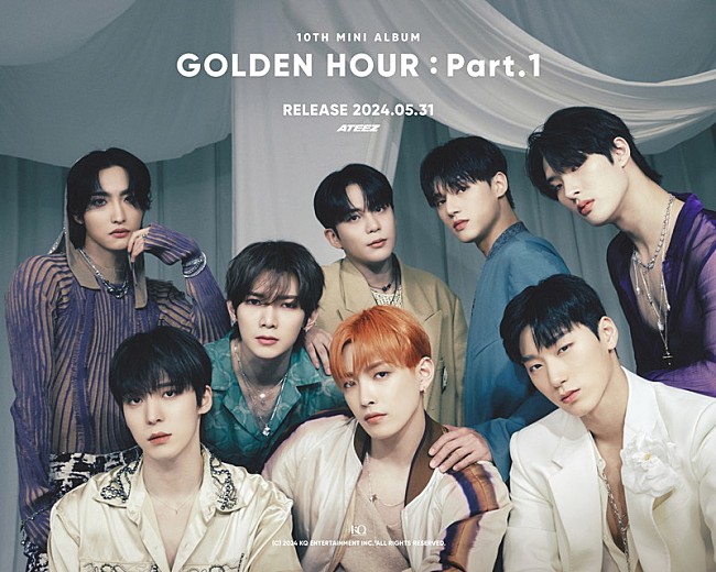 ATEEZ「ATEEZ、洗練されたスタイリングで魅せる『GOLDEN HOUR : Part.1』コンセプトフォト第3弾を公開」1枚目/4