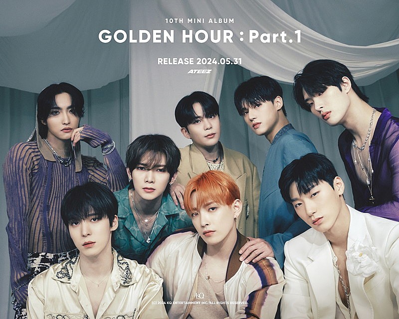 ATEEZ、洗練されたスタイリングで魅せる『GOLDEN HOUR : Part.1』コンセプトフォト第3弾を公開