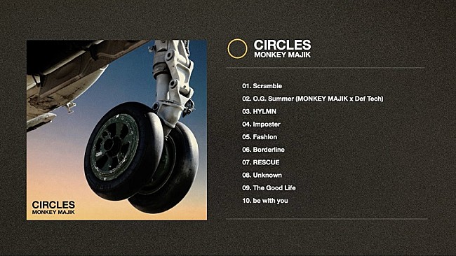 MONKEY MAJIK「MONKEY MAJIK、7/24発売ニューAL『CIRCLES』全曲試聴トレーラー公開」1枚目/3