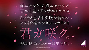 櫻坂46「櫻坂46、新メンバーオーディション開催決定　オーディションティザー映像も公開」