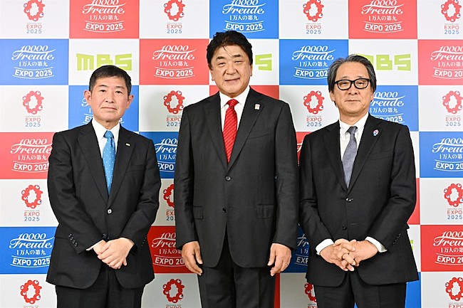 「【1万人の第九 EXPO2025】　合同記者会見の様子
左から：虫明洋一　（株式会社毎日放送　代表取締役社長）／佐渡　裕／石毛博行　（公益社団法人2025年日本国際博覧会協会 事務総長）」11枚目/11