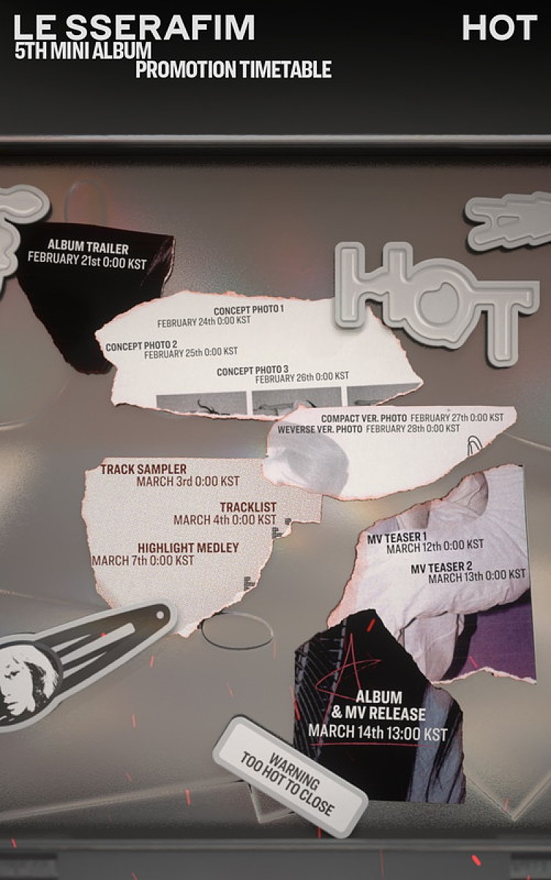LE SSERAFIM、ミニアルバム『HOT』PRタイムテーブルを公開