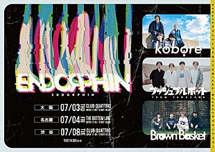 「kobore／プッシュプルポット／Brown Basket、スプリットツアー【ENDORPHIN】開催決定」