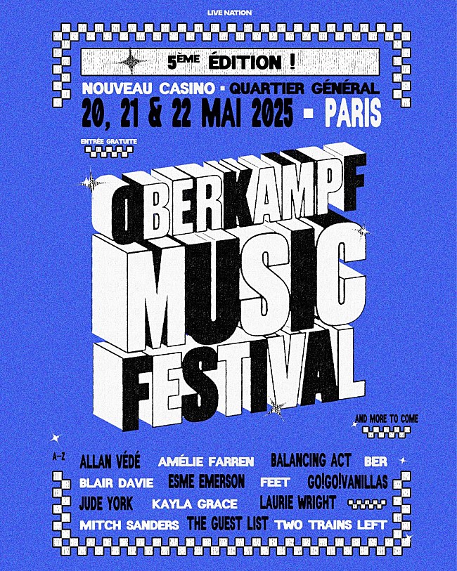 「go!go!vanillas、パリの【Oberkampf Music Festival 2025】に出演決定」1枚目/1