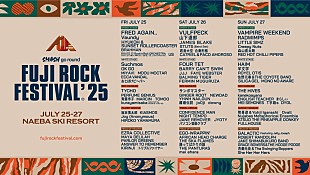 「【FUJI ROCK FESTIVAL &#039;25】3日通し券＆土曜日1日券完売、会場販売グッズも公開」