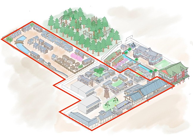 「「太秦映画村 ／ UZUMASA KYOTO VILLAGE」鳥観図」13枚目/14