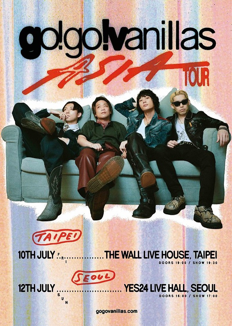 「go!go!vanillas、韓国＆台湾にて初アジアツアー【go!go!vanillas Asia Tour 2026】開催決定」1枚目/3