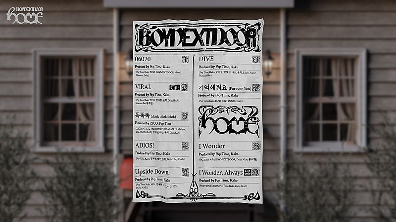 「BOYNEXTDOOR、1stアルバム『HOME』トラックリストを公開」1枚目/1